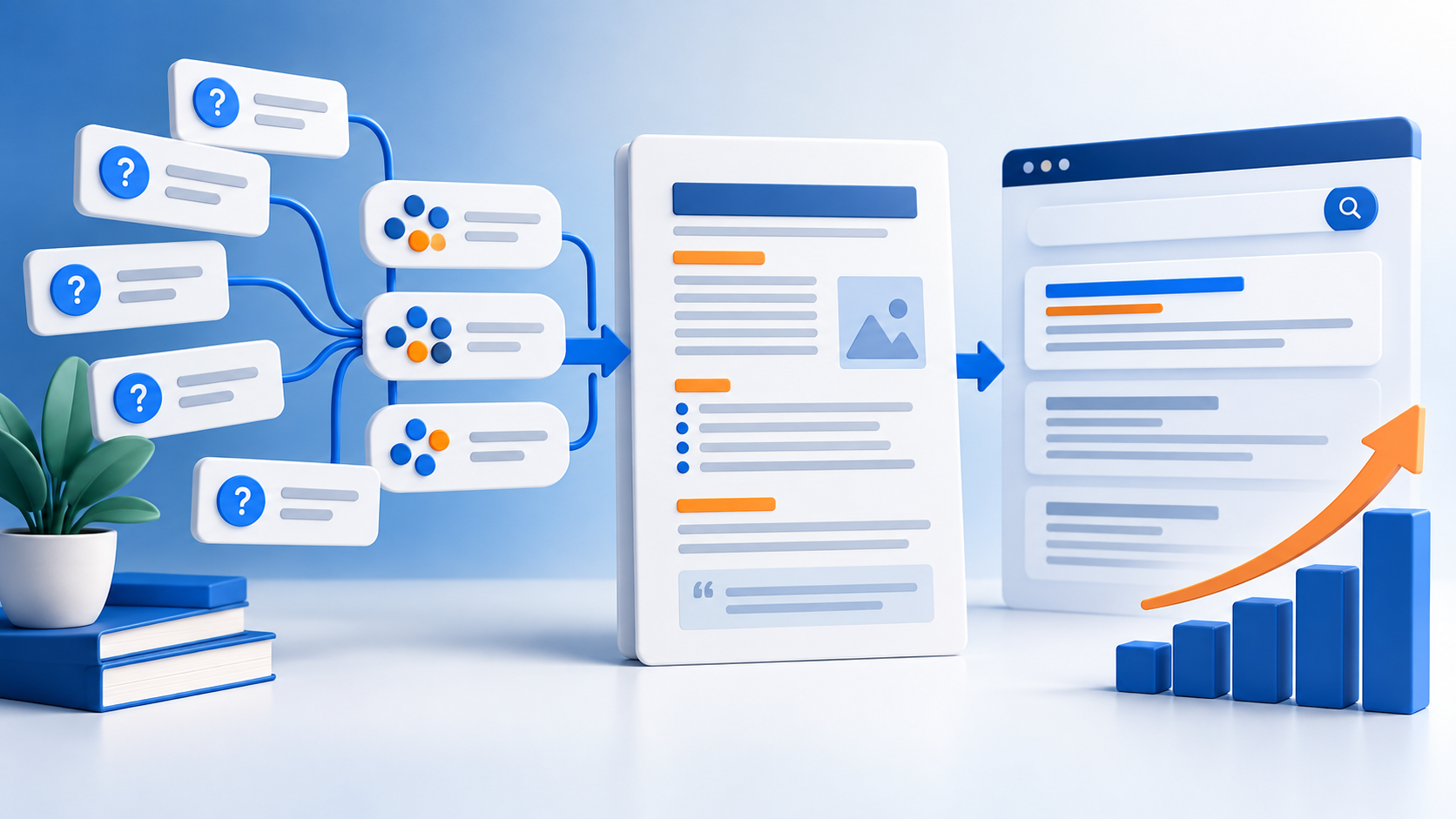 Customer questions organized into an SEO content brief and useful ranking page