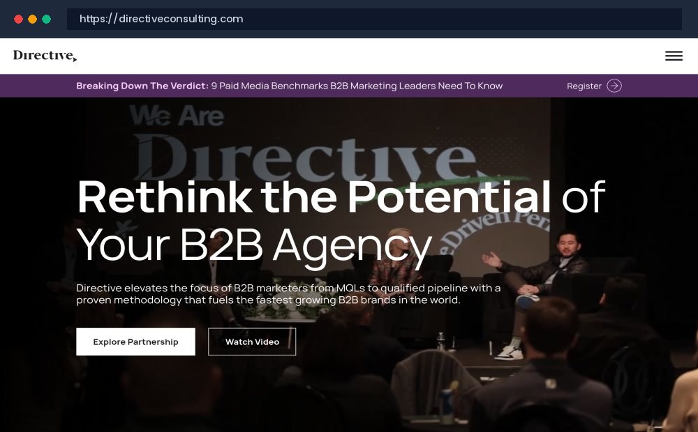 Directive Consulting Official Website Screenshot - Custom Website & Web Application Development