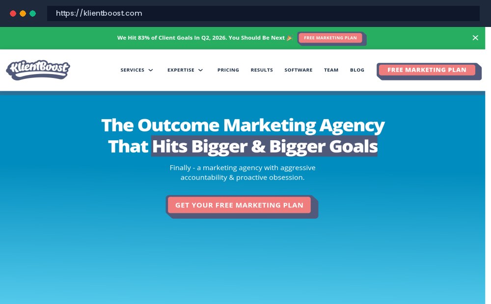 KlientBoost Official Website Screenshot - Google Ads, PPC & Search Engine Marketing (SEM)