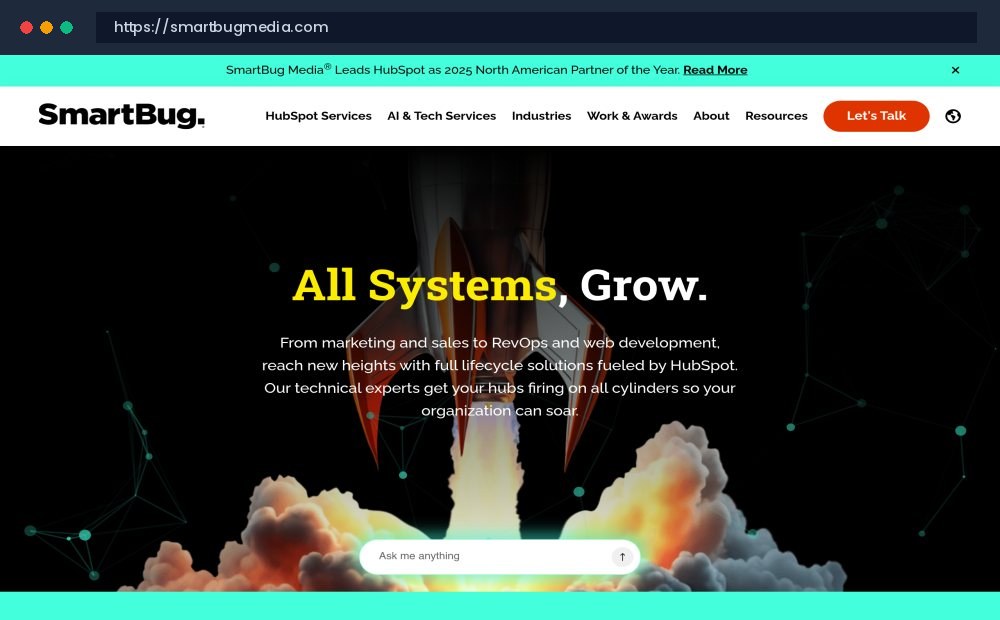 SmartBug Media Official Website Screenshot - Custom Website & Web Application Development