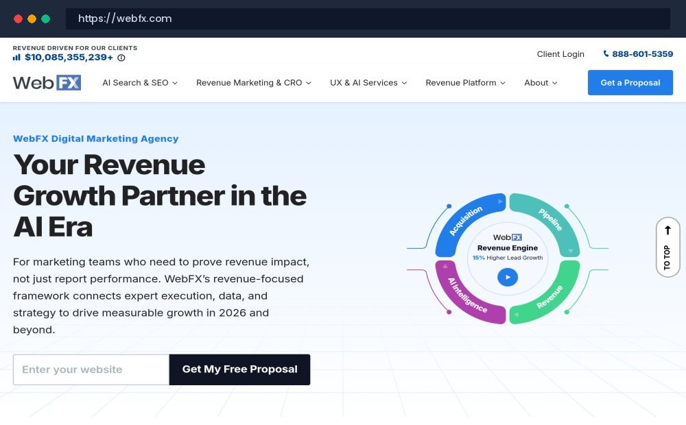 WebFX Official Website Screenshot - Custom Website & Web Application Development