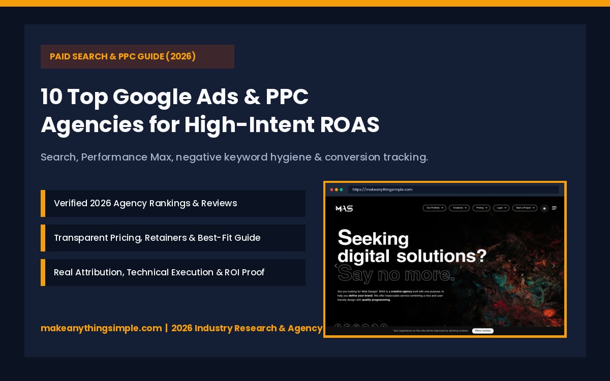 10 Top Google Ads & PPC Agencies in 2026 for High-Intent Leads & ROAS