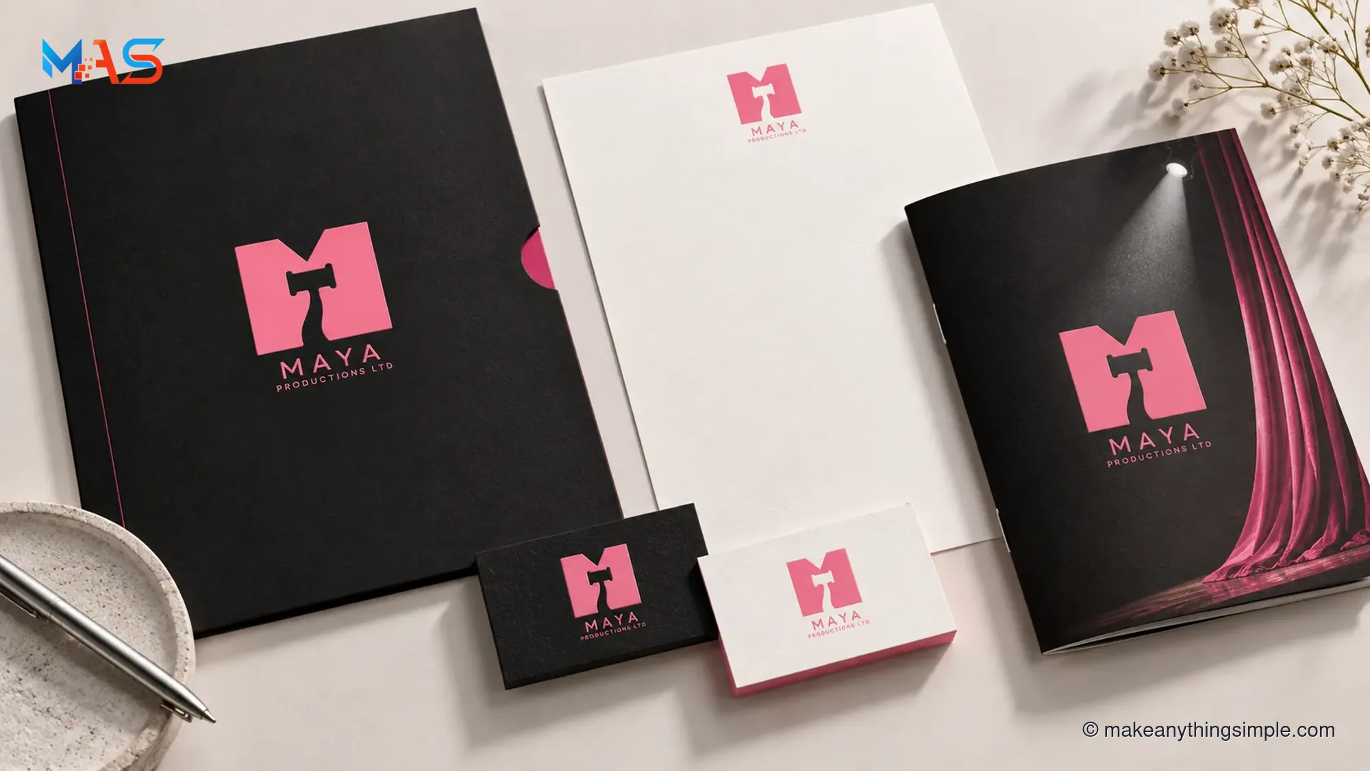 Maya Productions Ltd — Logo & Print Identity