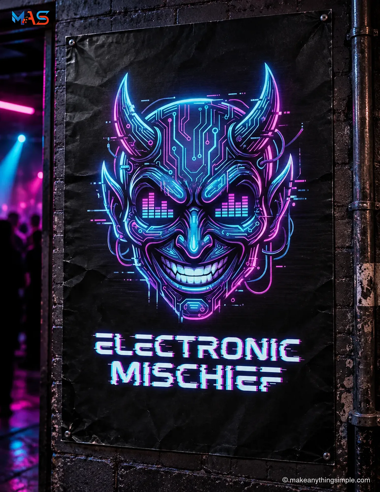 Electronic Mischief — Neon Event Identity