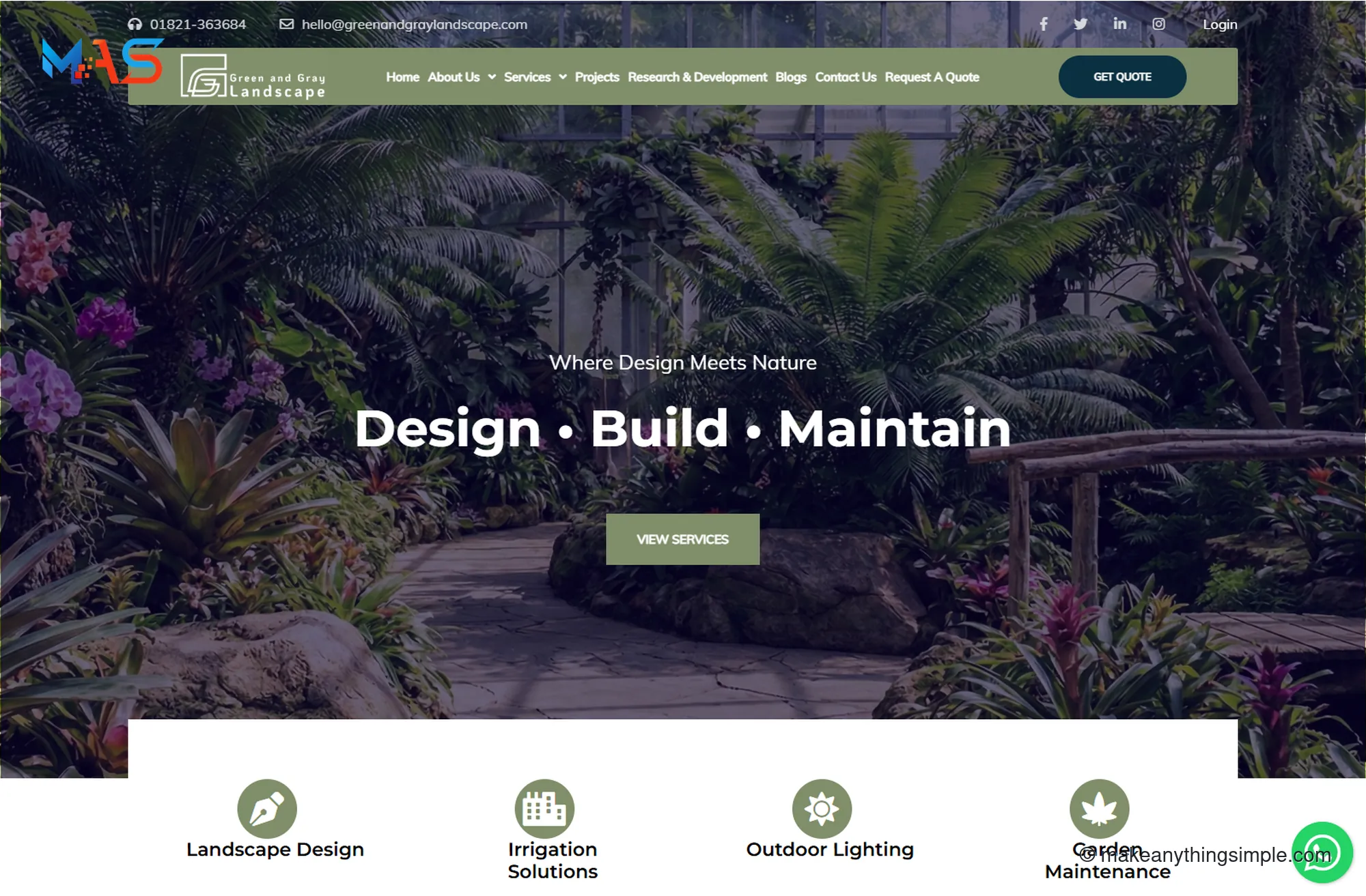 Green & Gray Landscape — Landscaping Services Website